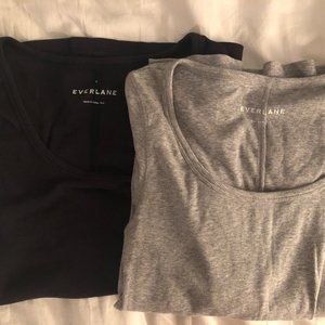 Everlane Pima Micro-Rib Scoop-Neck Tee (Set of 2)